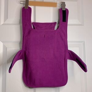 Puppy Dog Jacket Coat Purple and Navy Fleece Jersey Knit Velcro Flaps Size Small
